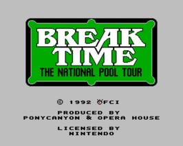 休息时间：全国台球巡回赛/Break Time: The National Pool Tour
